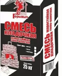 Смесь кладочная жаростойкая глино-шамотная серый кварц Горыныч 25 кг, РБ