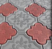 Тротуарная плитка "Клевер краковский"  215*215*45 цв. красный